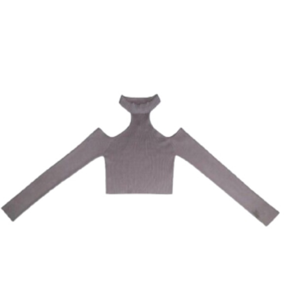 Misguided High Neck Ribbed Bardot Knitted Crop-top Women's